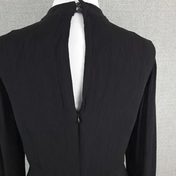 Philosophy Black Whimsigoth Dress 2 Sharkbite Hem Gauzy Ruffle Sleeve Witchy - Picture 3 of 16